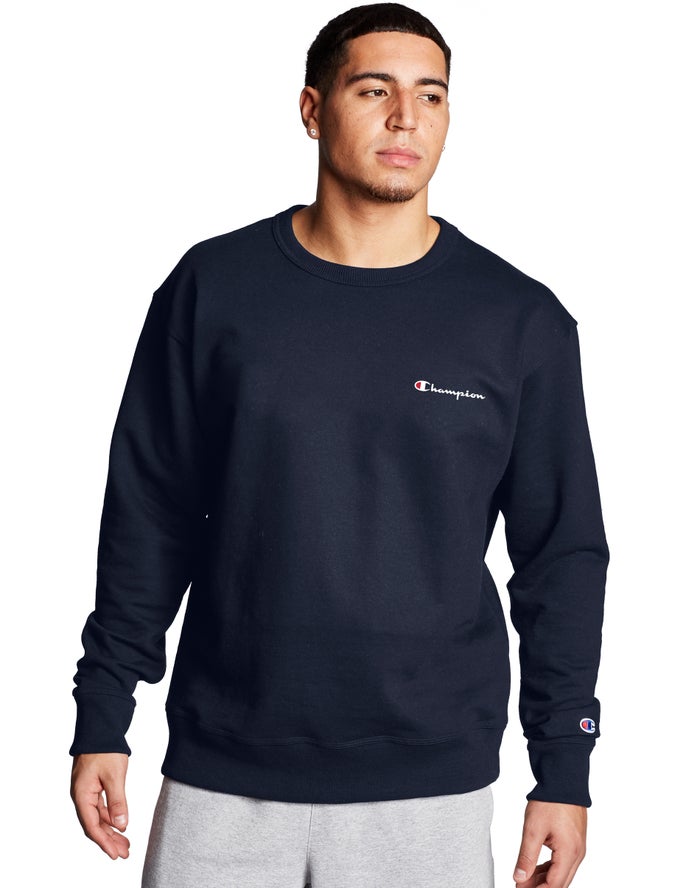 Sudadera Champion Hombre - Powerblend Fleece Crew Script Logo ( Azul Marino ) 9183462-QW